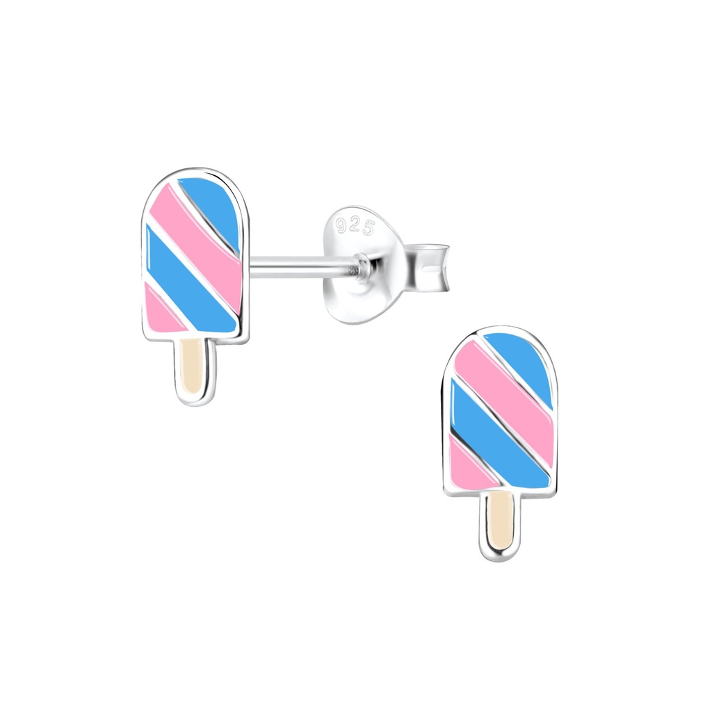 Puces d'oreilles glace en argent