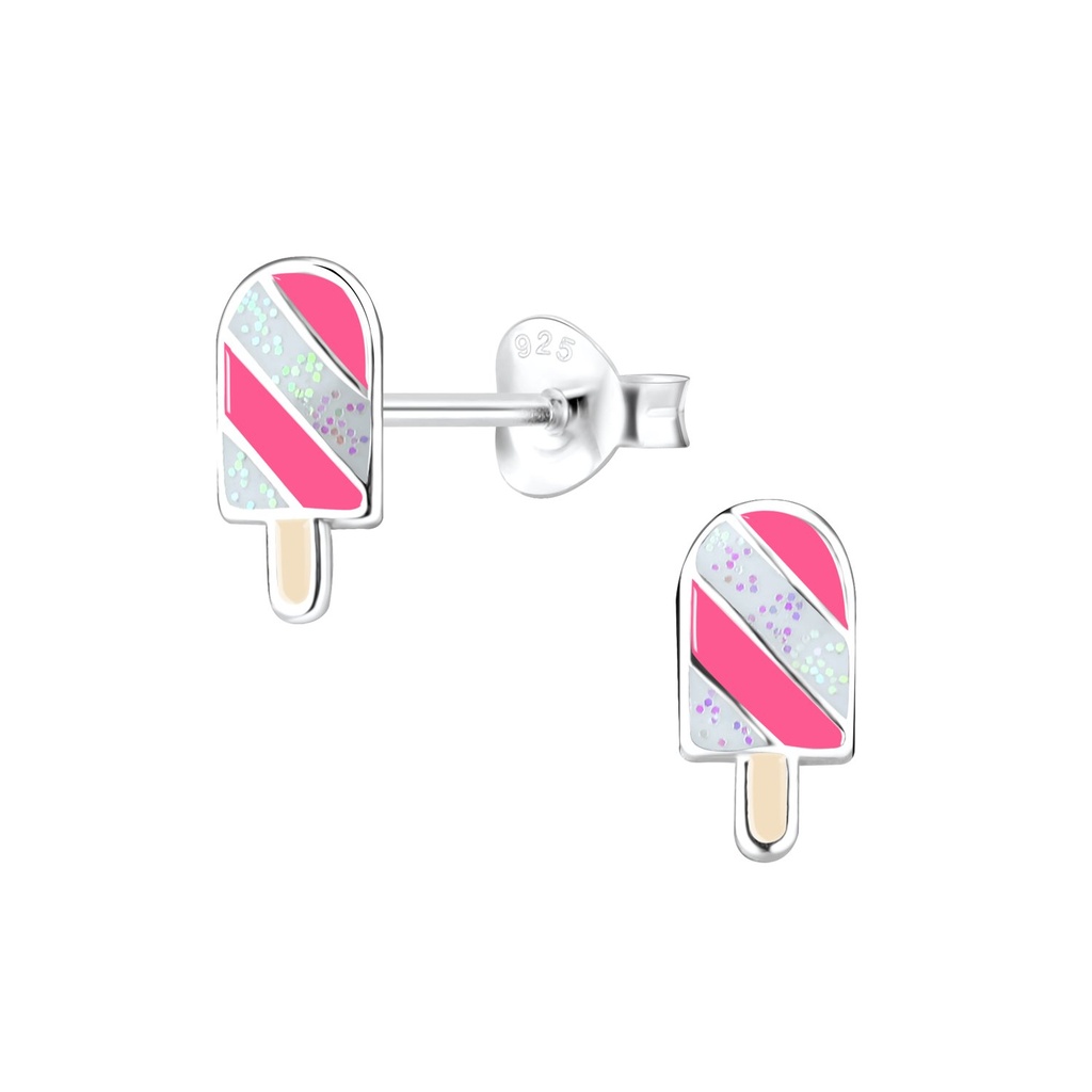 Silver Ice Cream Stud Earrings