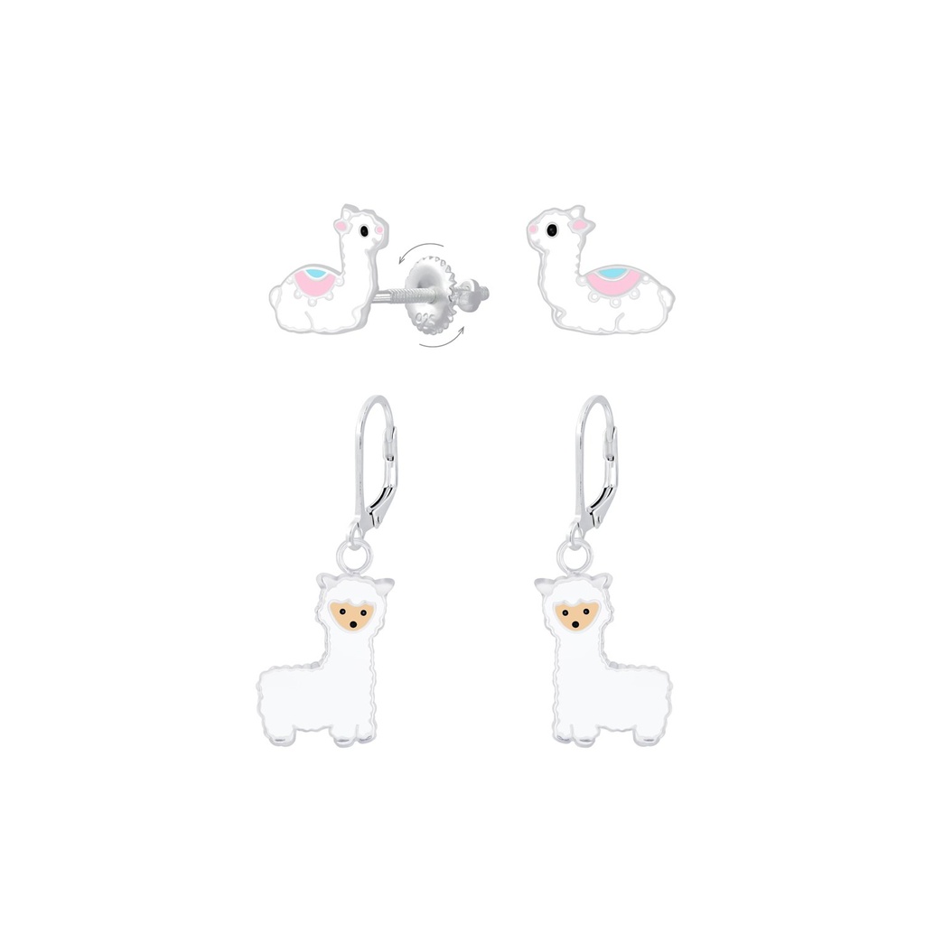 [10010566] Silver Alpaca Earrings Set