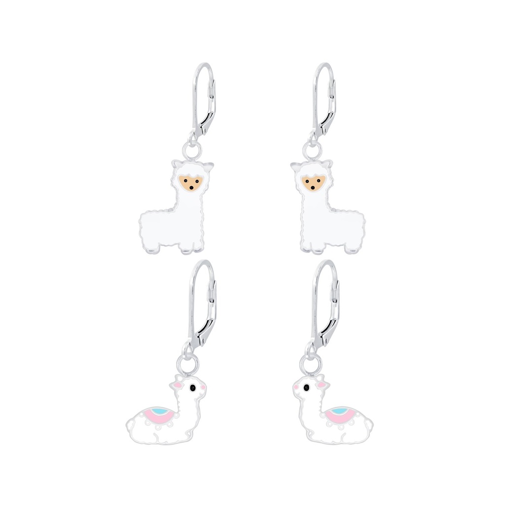 [10010562] Silver Alpaca Lever Back Earrings Set