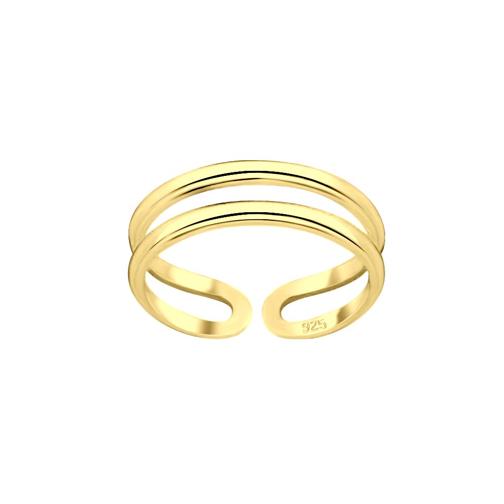 Bague d'orteil double ligne réglable en argent