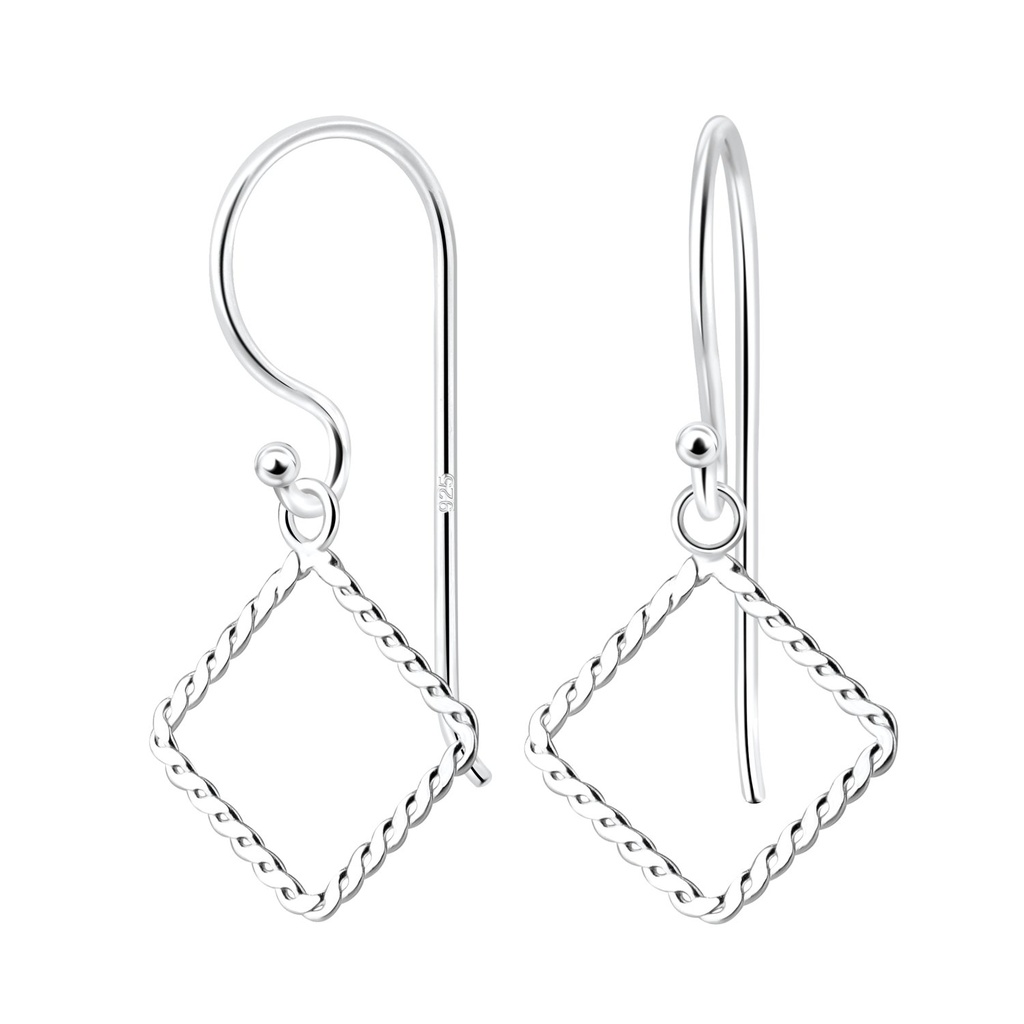 Silver Square Earrings