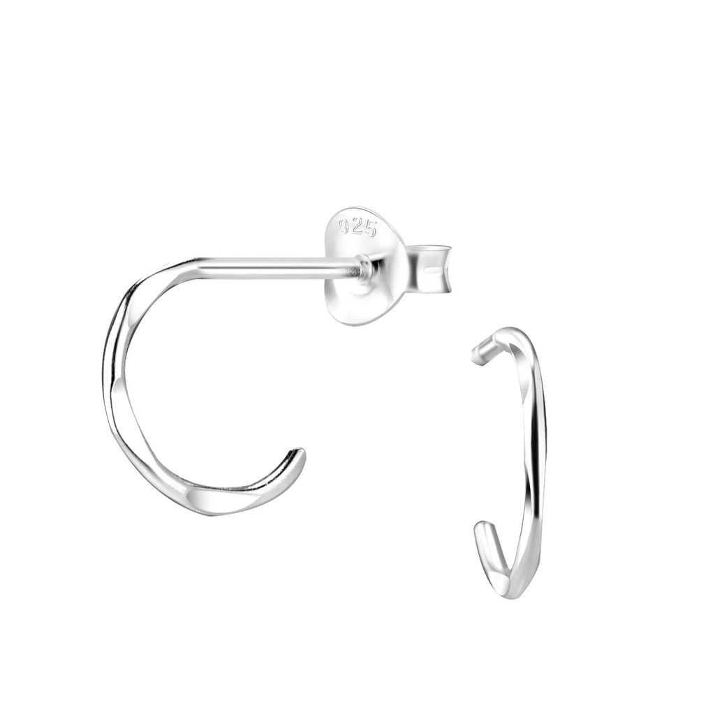 Puces d'oreilles demi-créole en argent