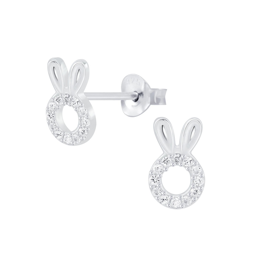 Silver Rabbit Stud Earrings