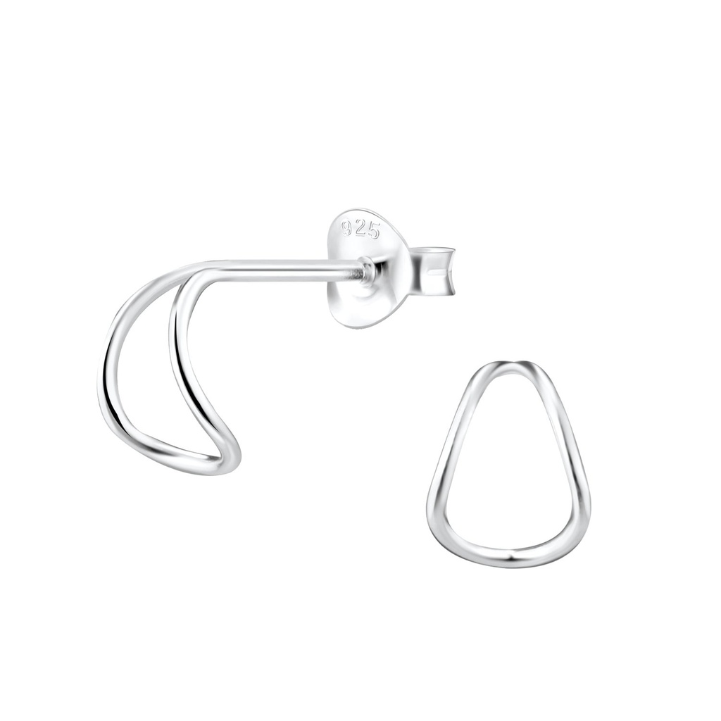 [10010447] Puces d'oreilles demi-créole en argent