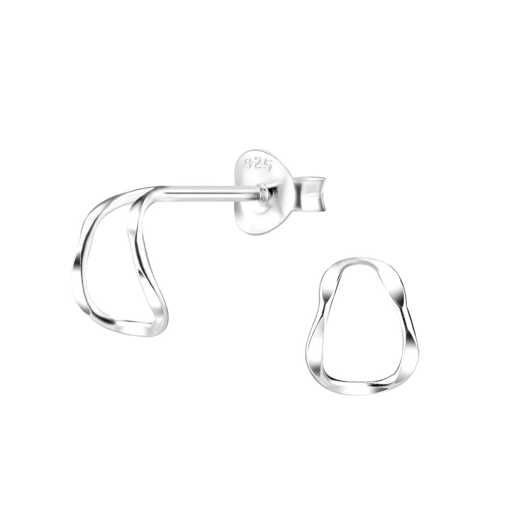 Puces d'oreilles demi-créole en argent