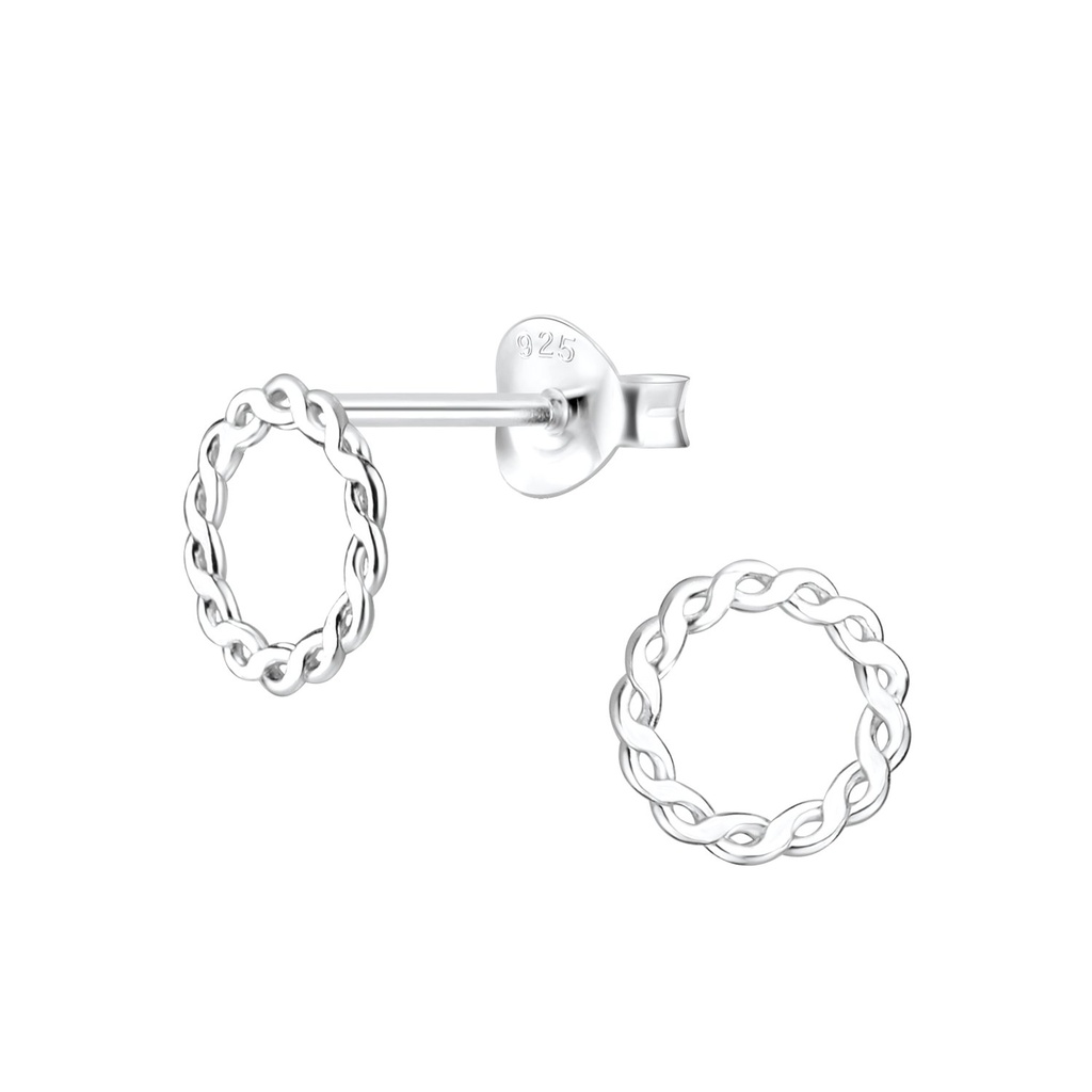 Puces d'oreilles à motifs en argent