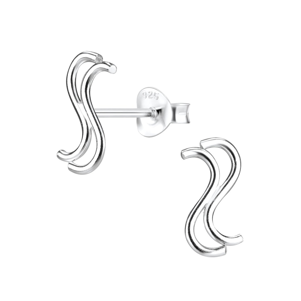 Silver Wire Stud Earrings