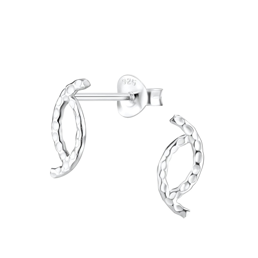 Puces d'oreilles à motifs en argent