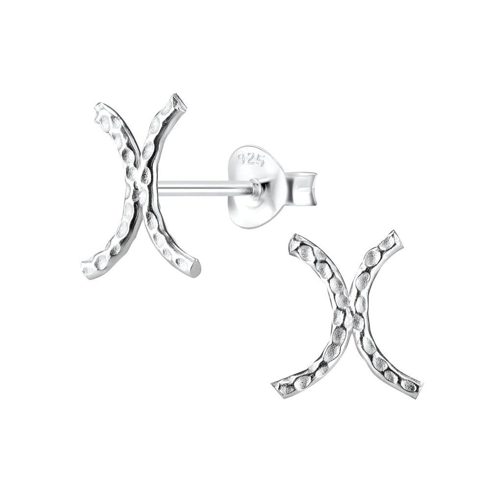 Puces d'oreilles à motifs en argent