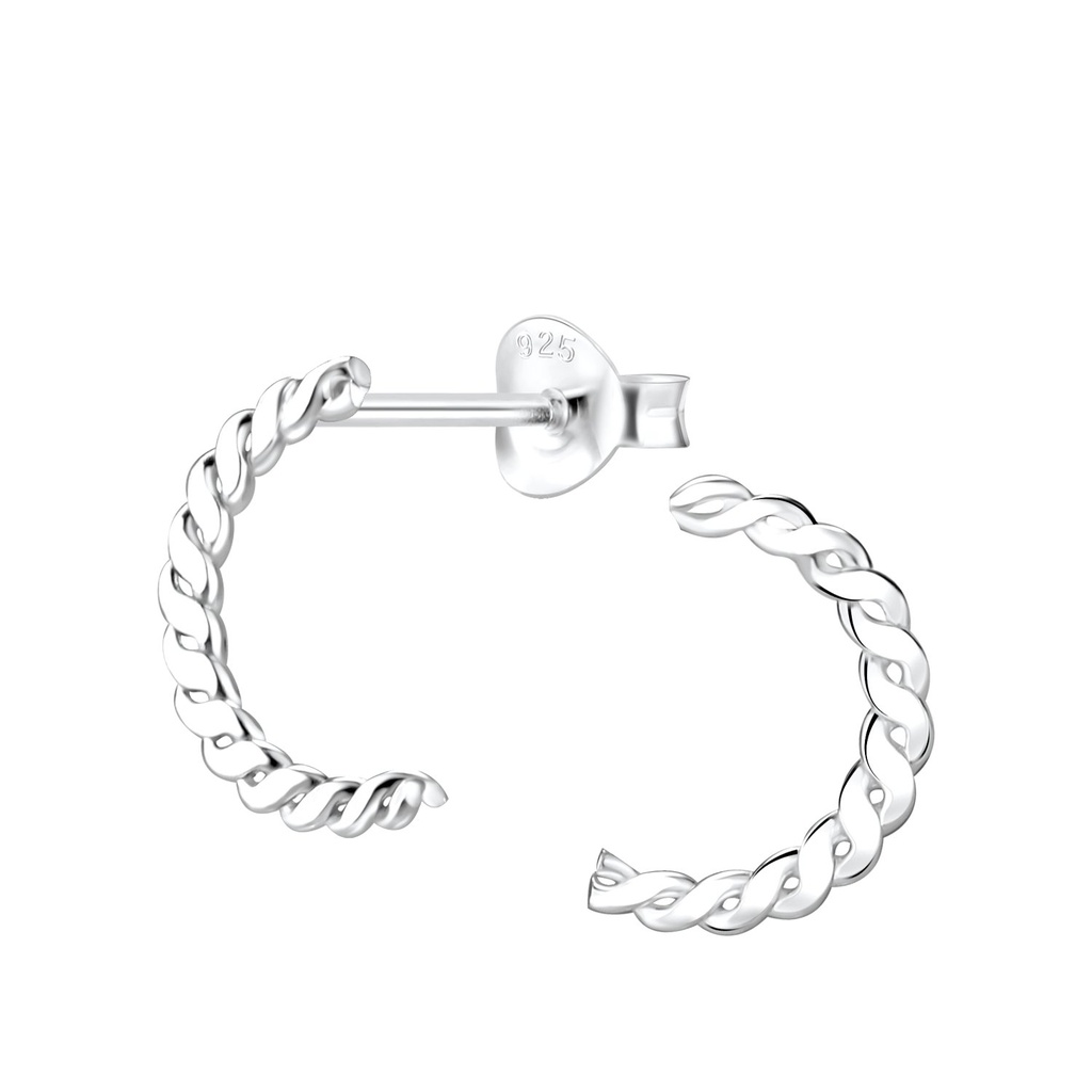 [10010432] Puces d'oreilles torsadées en argent