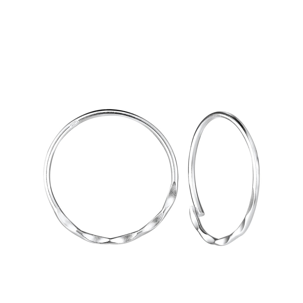 Créoles à motifs en argent 18 mm