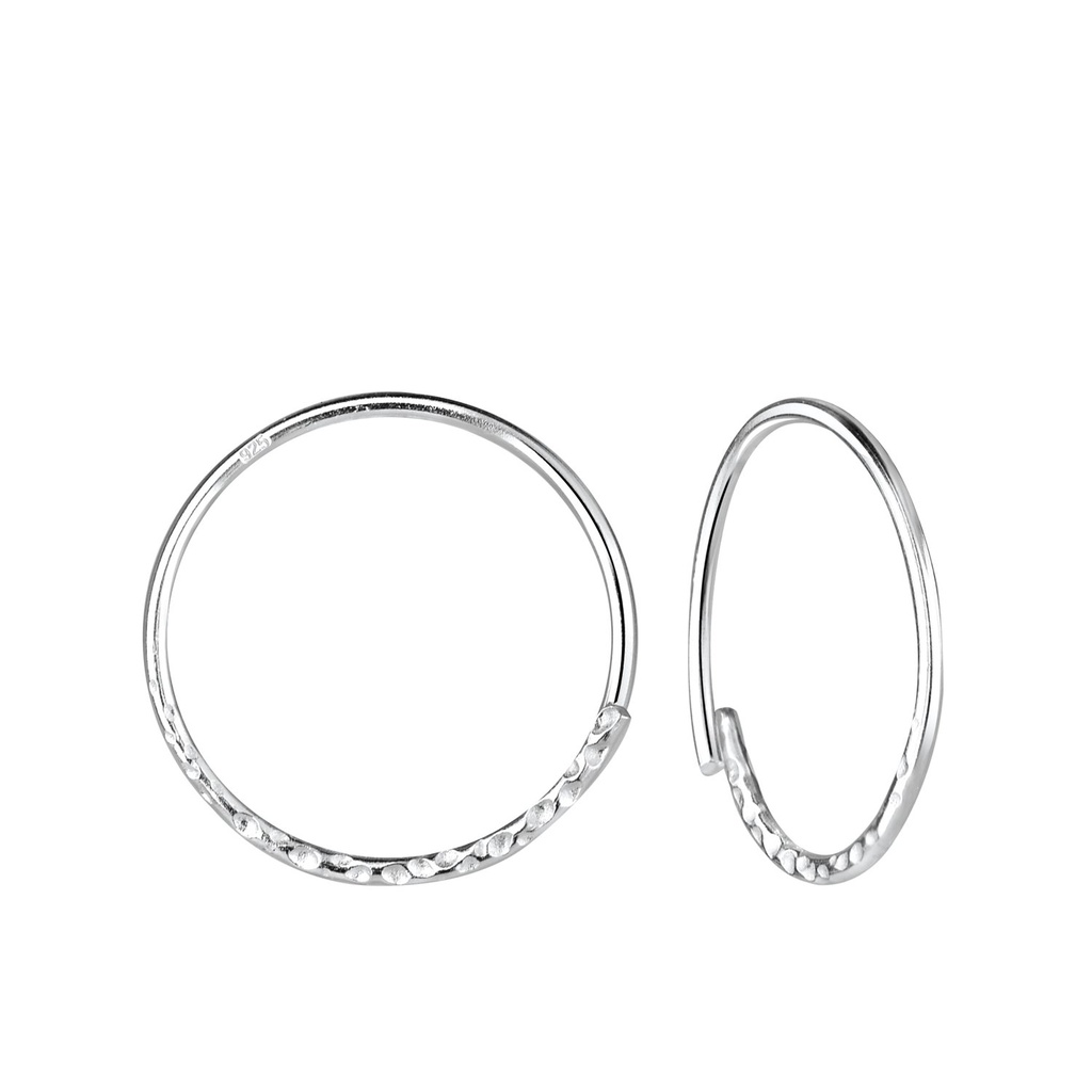18mm Silver Patterned Hoop Earrings