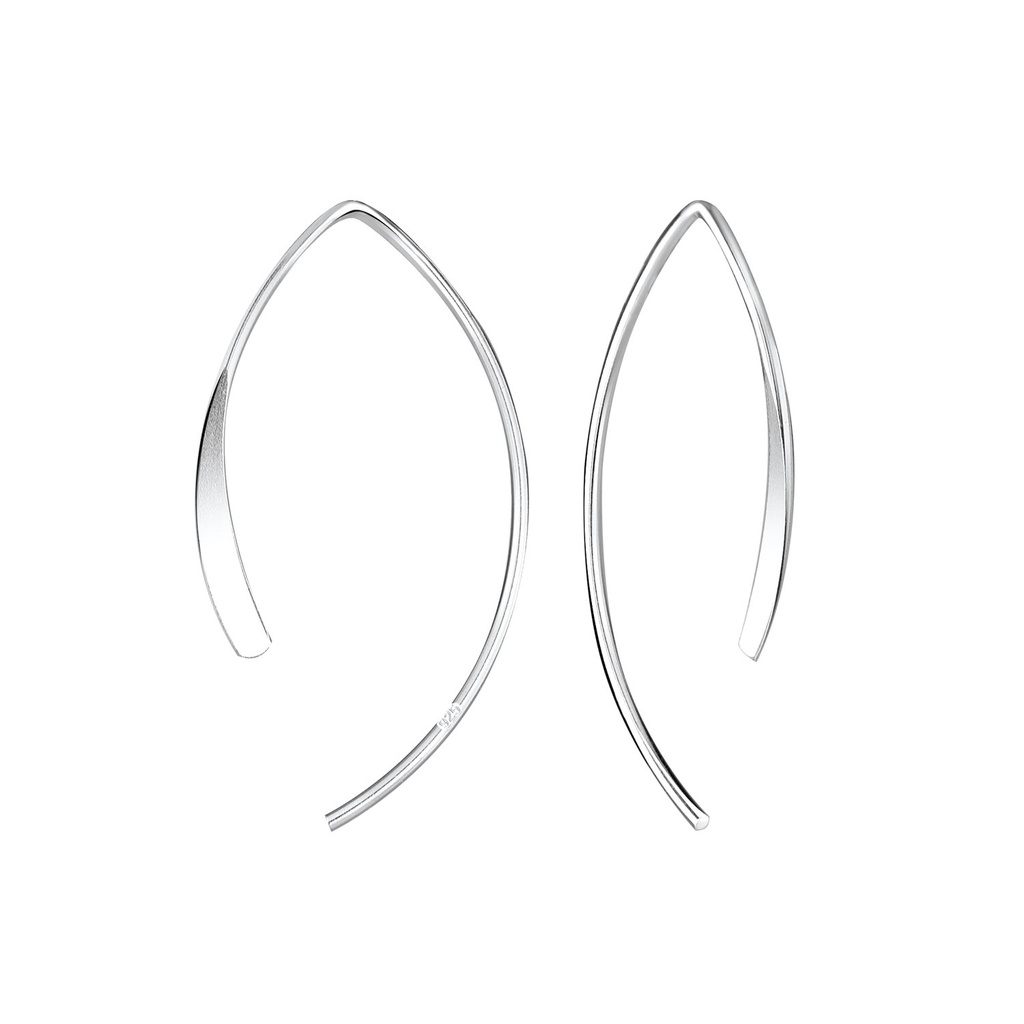 Silver Patterned Thread Through Earrings