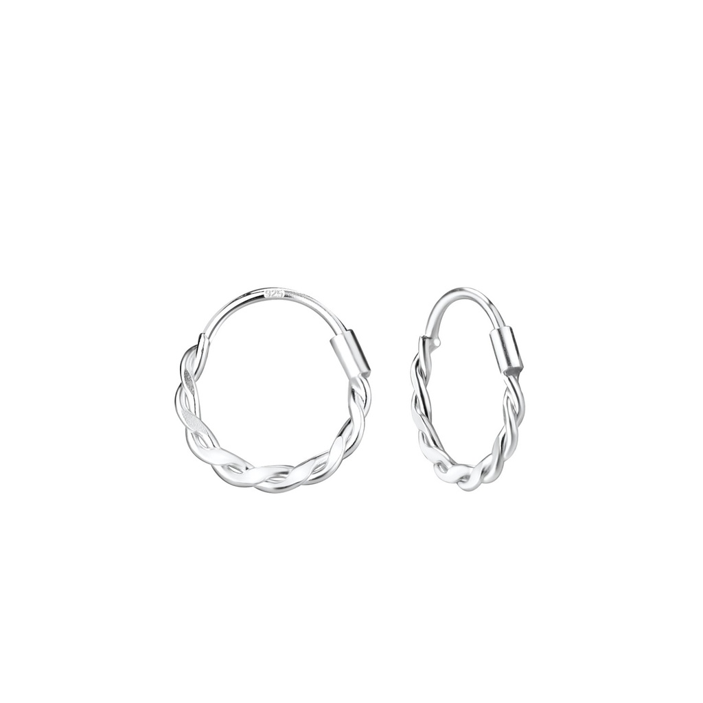 Créoles torsadées en argent 11 mm