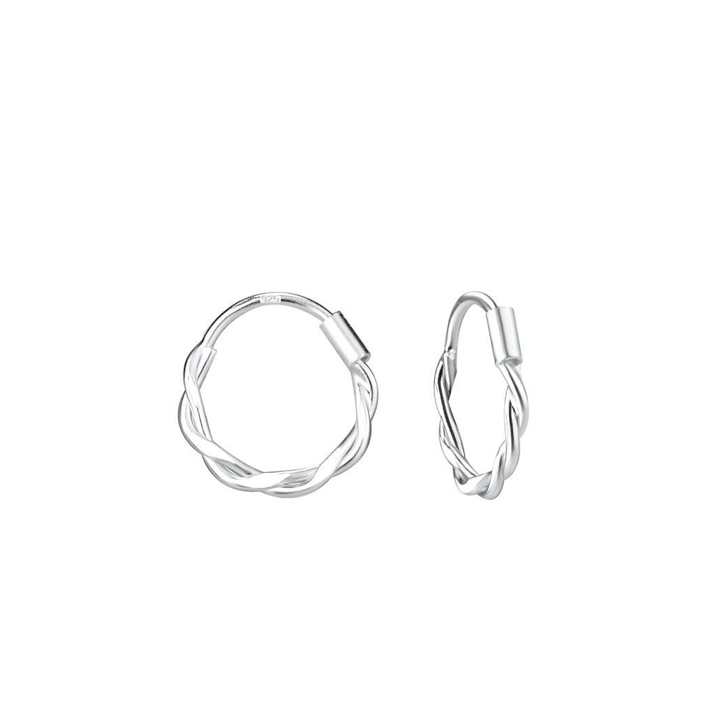 11mm Silver Twisted Hoop Earrings