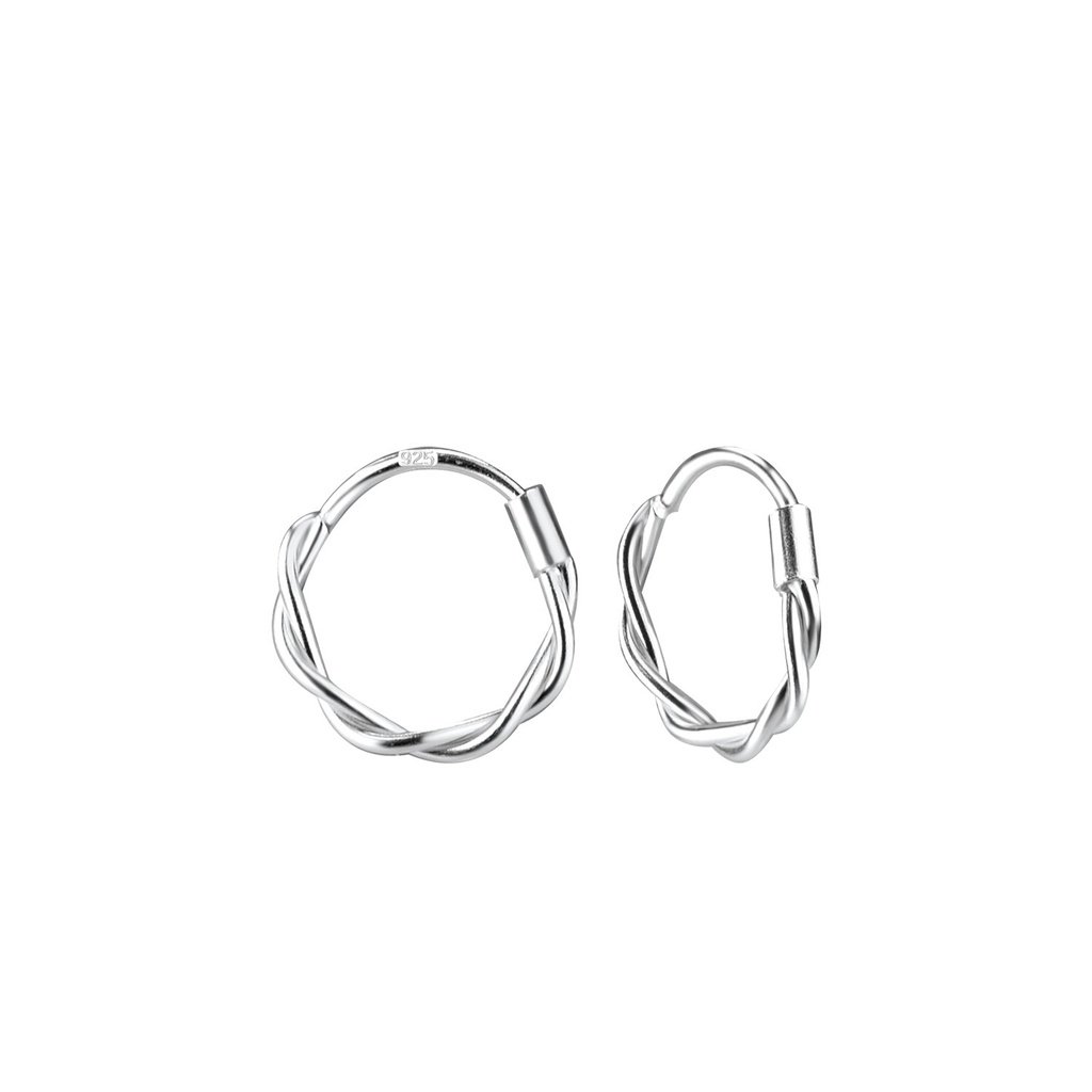 [10010463] Créoles torsadées en argent 11 mm