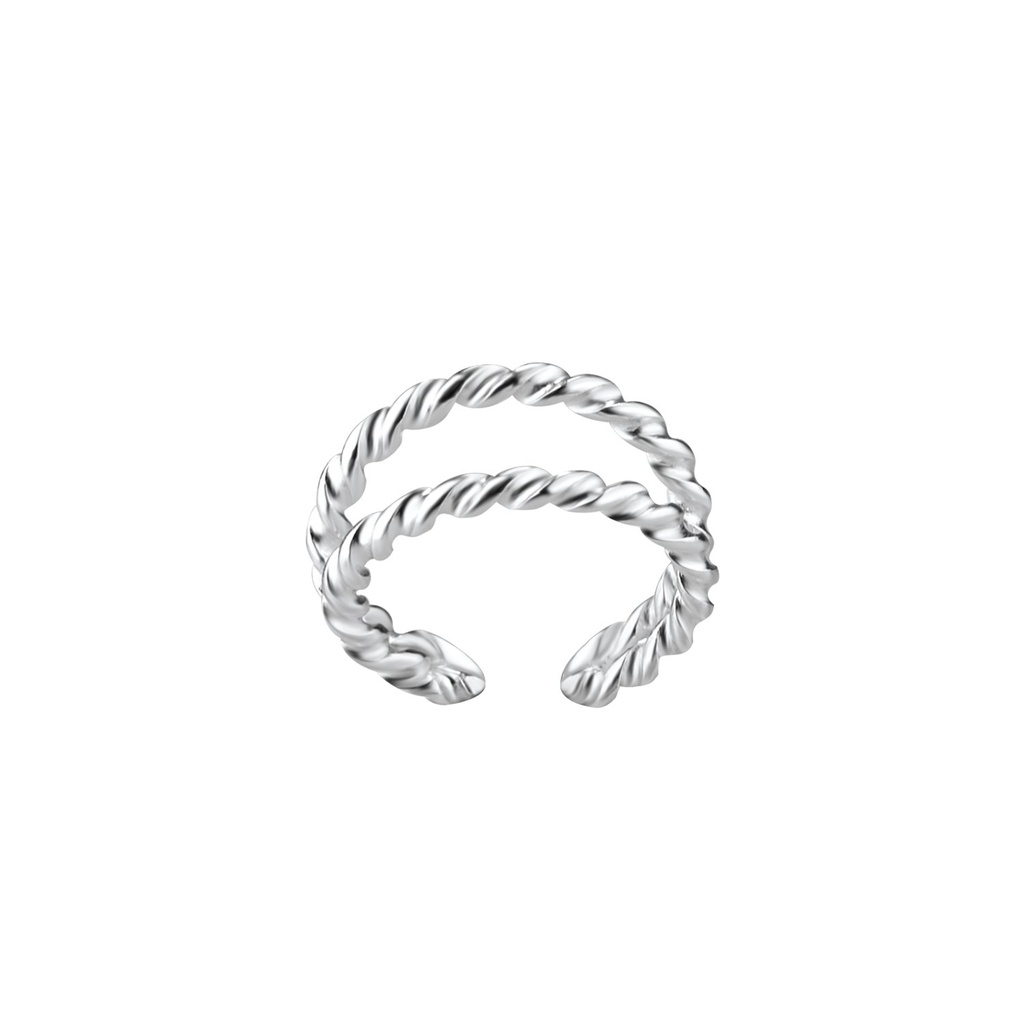 Silver Double Line Ear Cuff