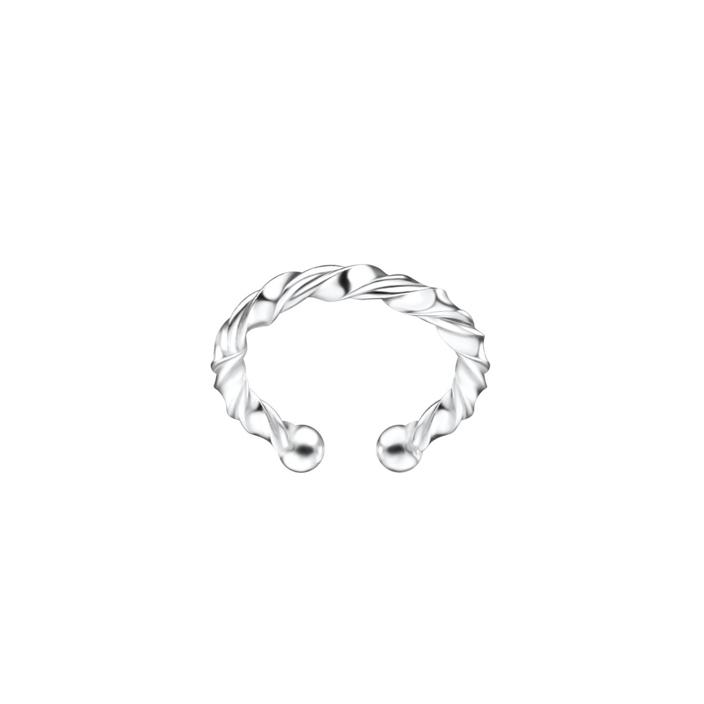 [10010458] Silver Twisted Ear Cuff