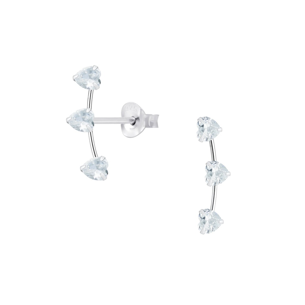 Puces d'oreilles ligne en argent zircon
