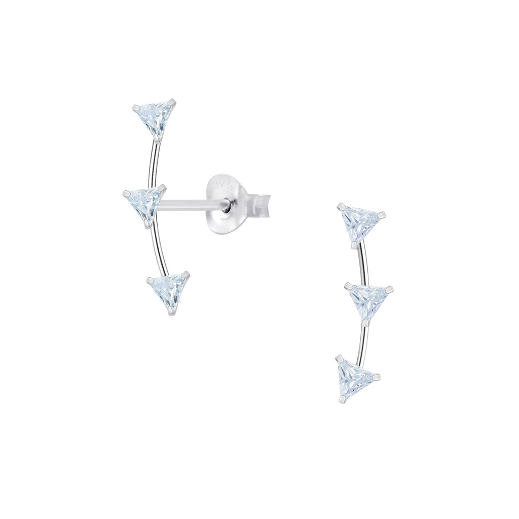 Puces d'oreilles ligne en argent zircon