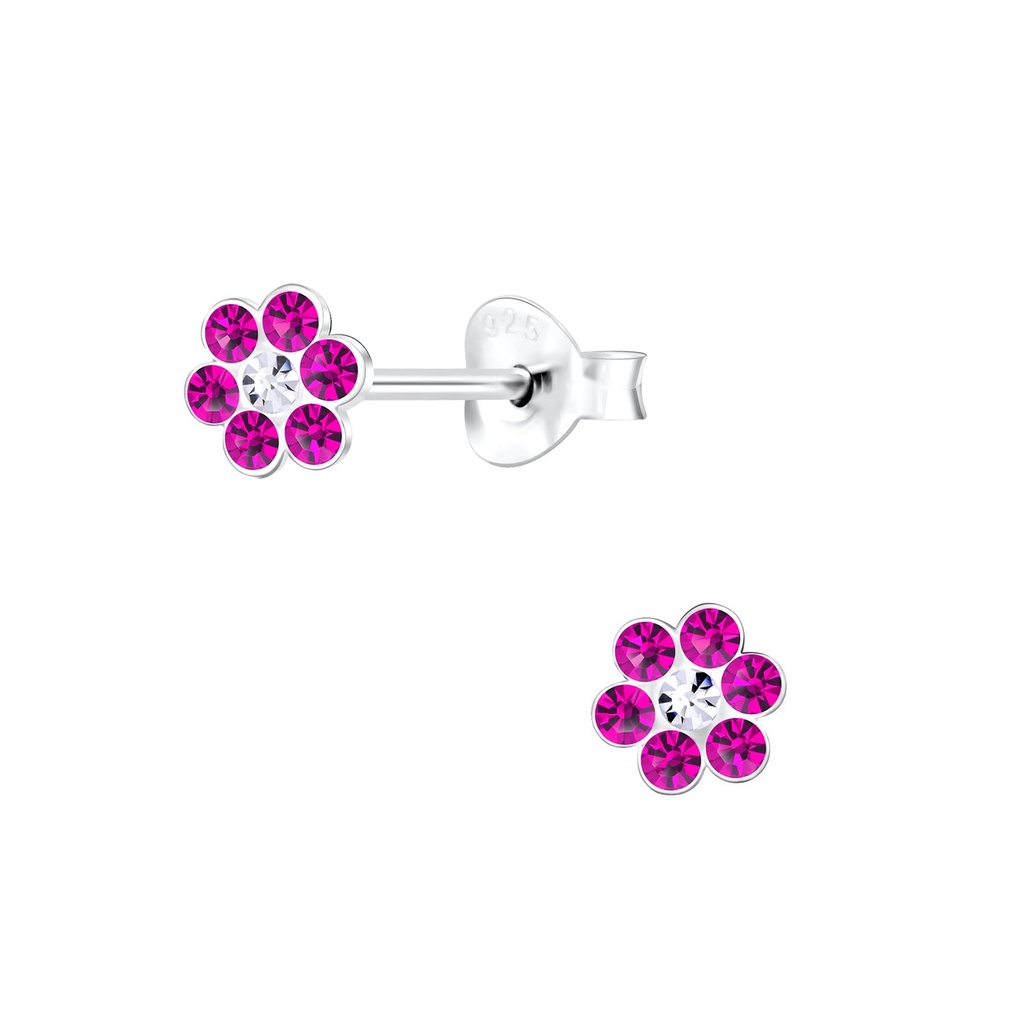 Silver Flower Stud Earrings