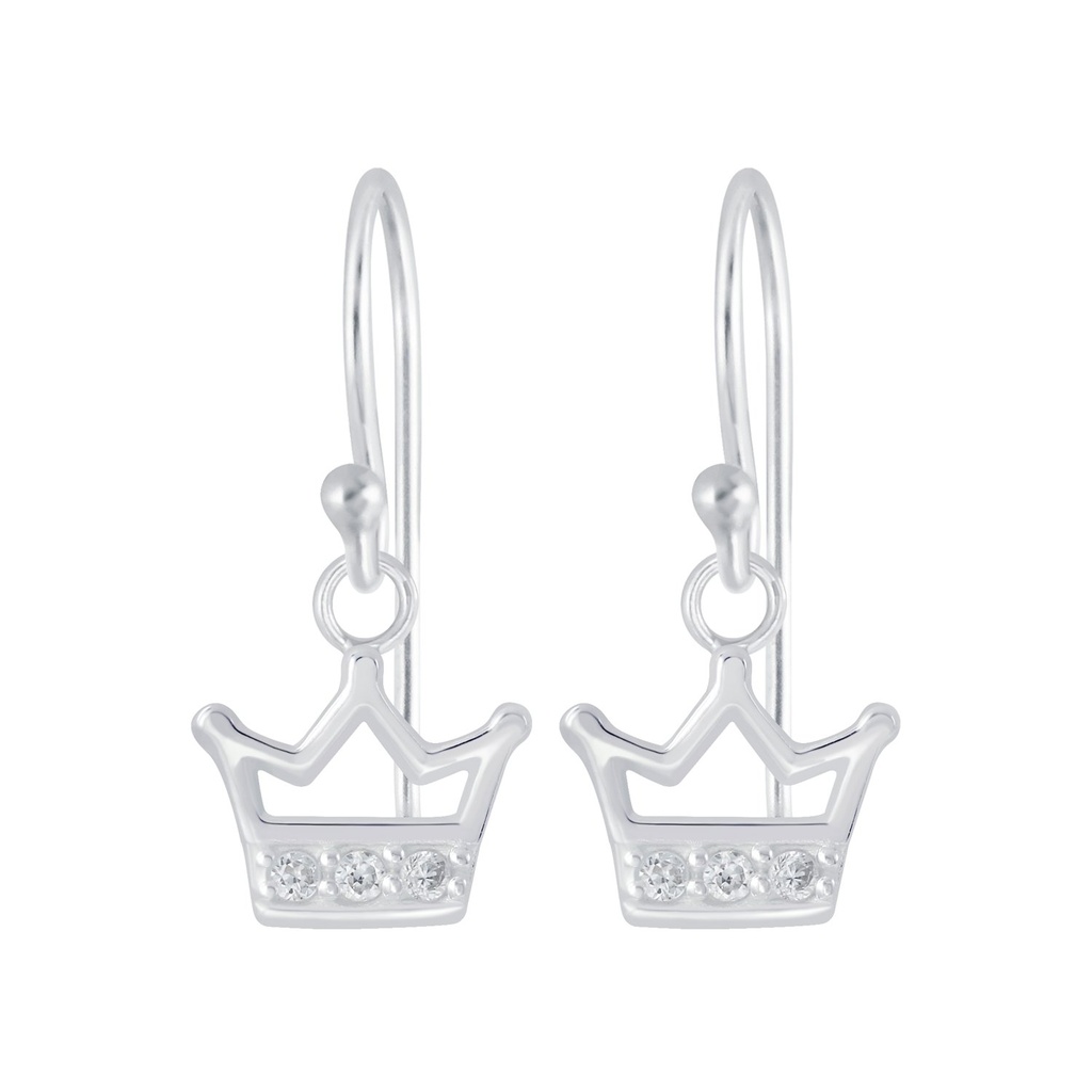 [10010522] Silver Crown Earrings
