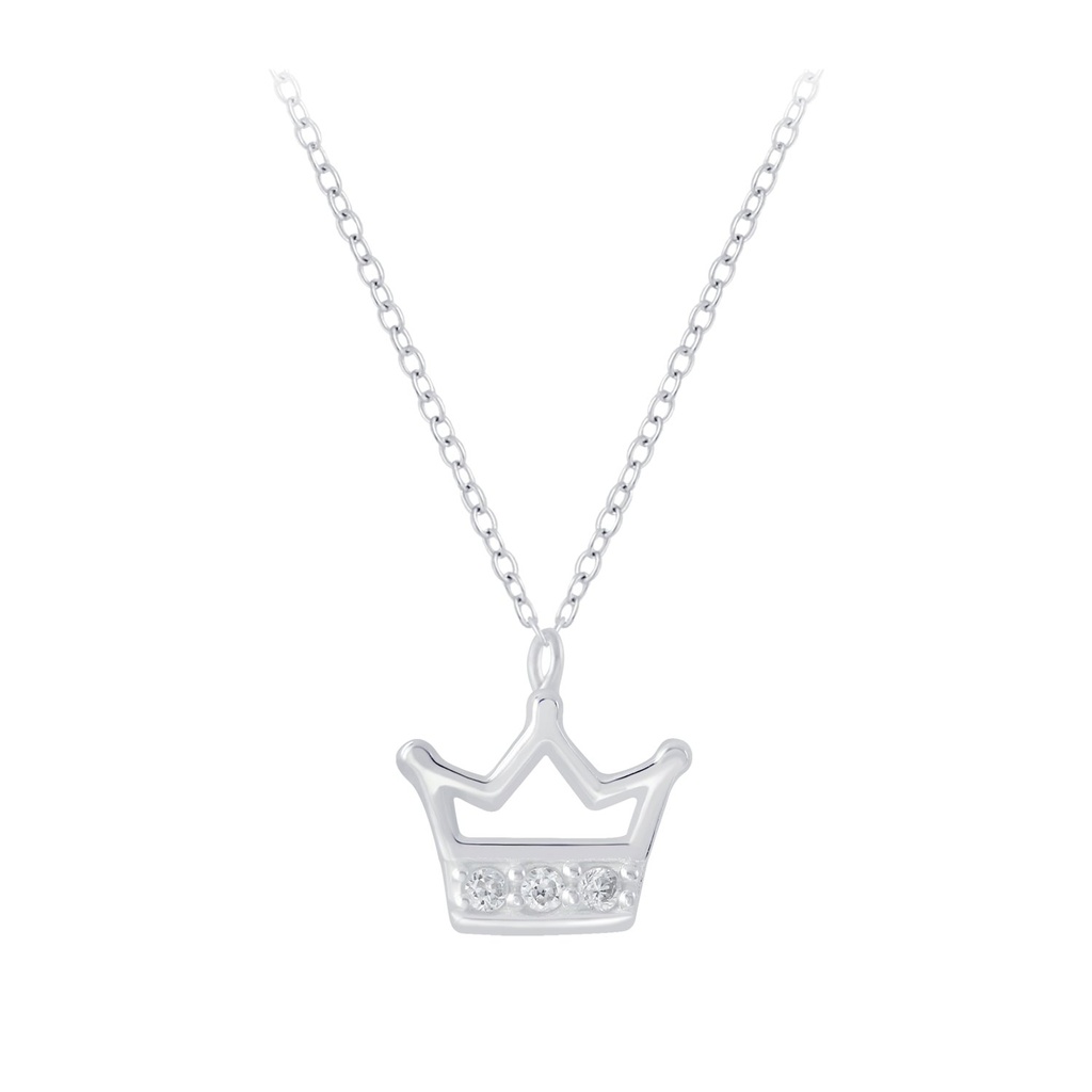 Silver Crown Necklace