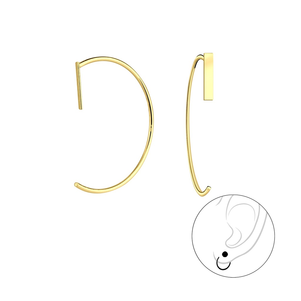 Ear huggers barre en argent