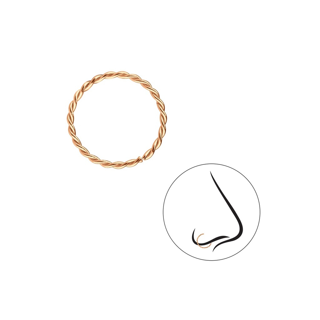 [10009776] Bague torsadée continue en argent 12 mm