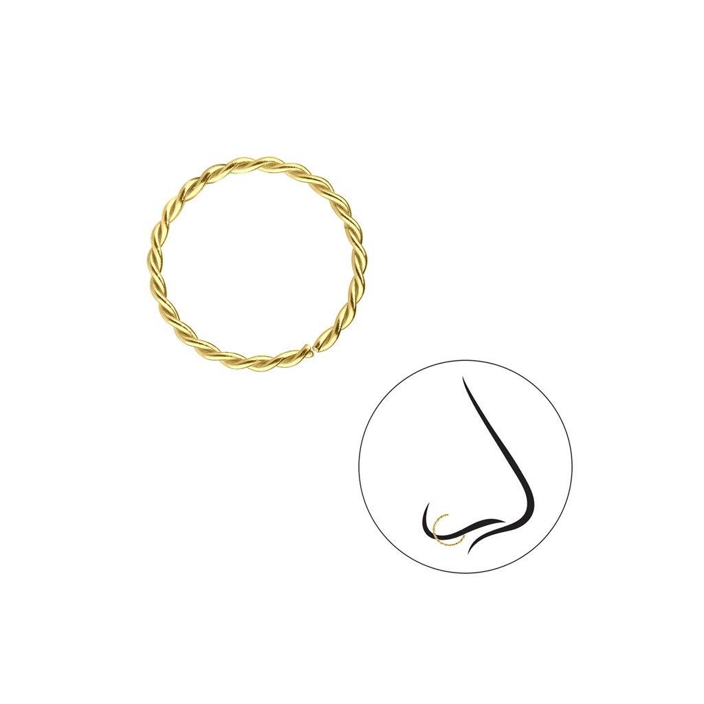 [10009701] Bague torsadée continue en argent 12 mm
