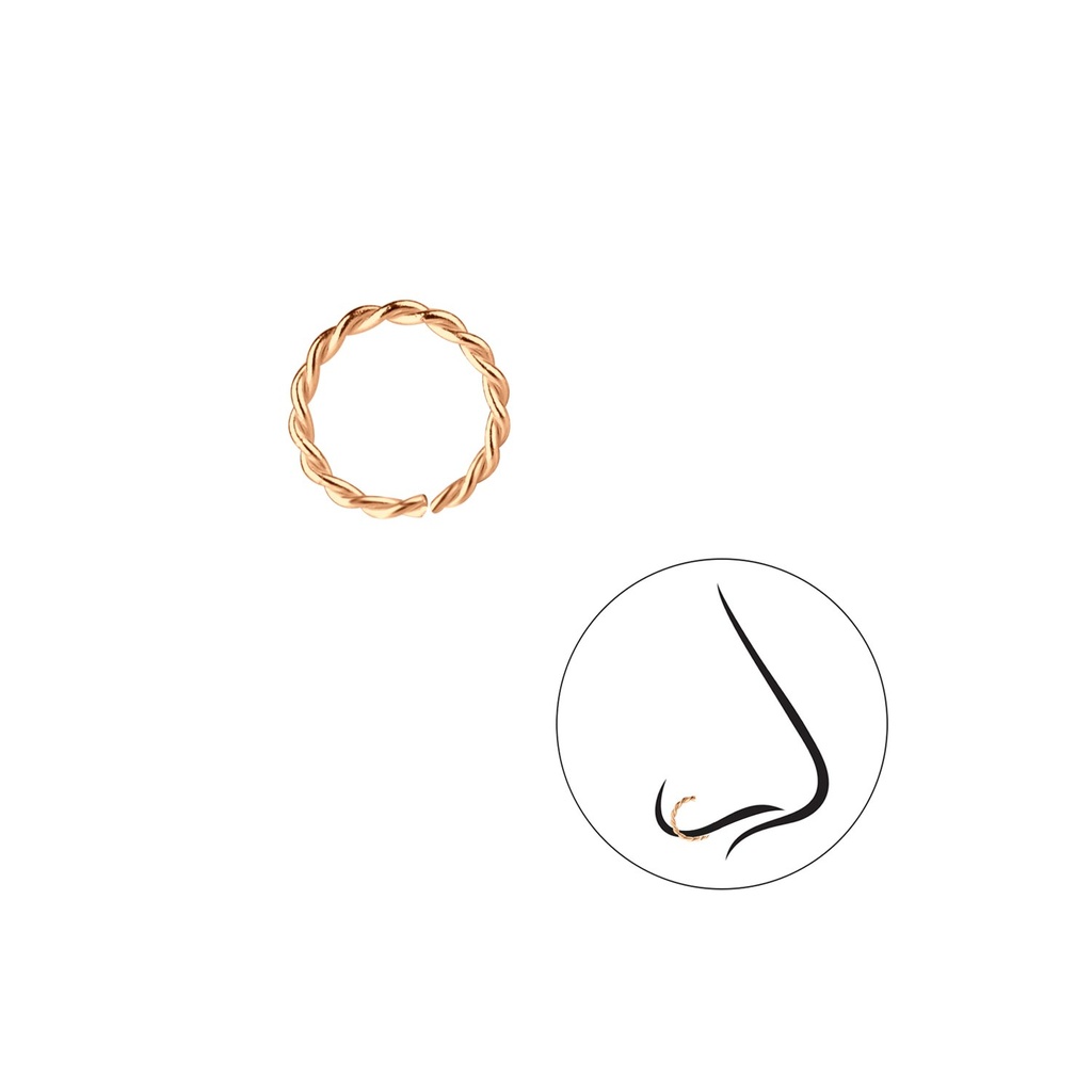 Bague torsadée continue en argent 8 mm
