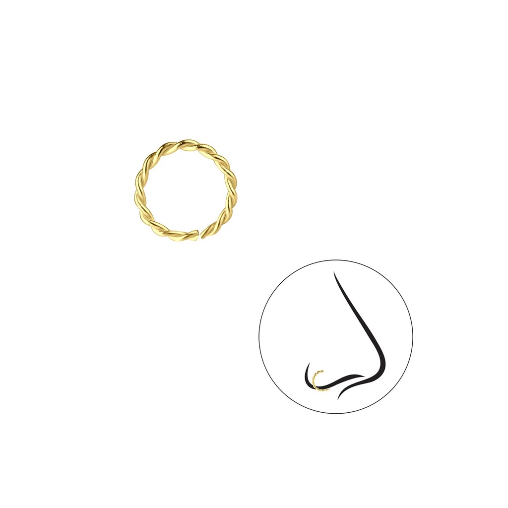 [10009699] 8mm Silver Twisted Continuous Ring