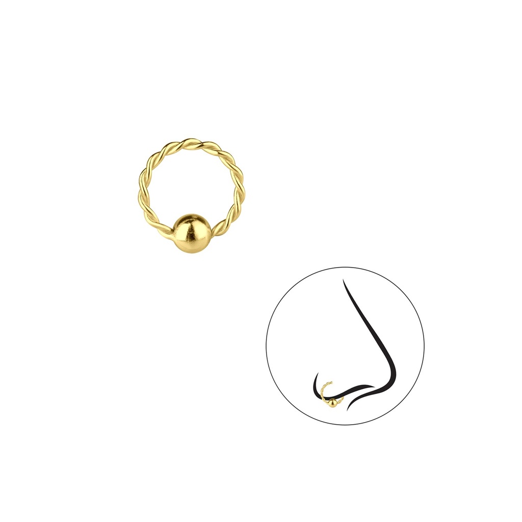 [10009870] Bague torsadée continue en argent 8 mm