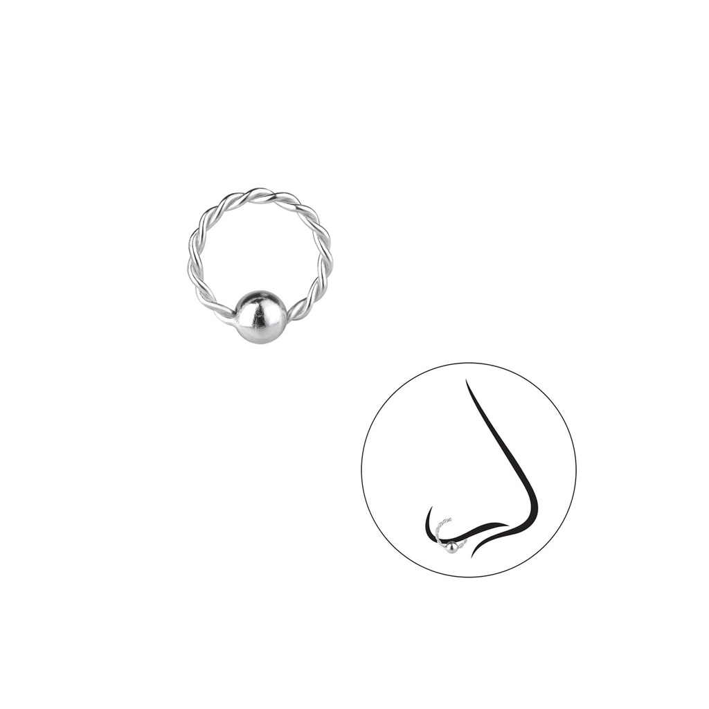 [10009716] 8mm Silver Twisted Continuous Ring