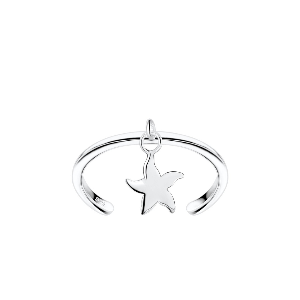 Bague d'orteil étoile de mer en argent