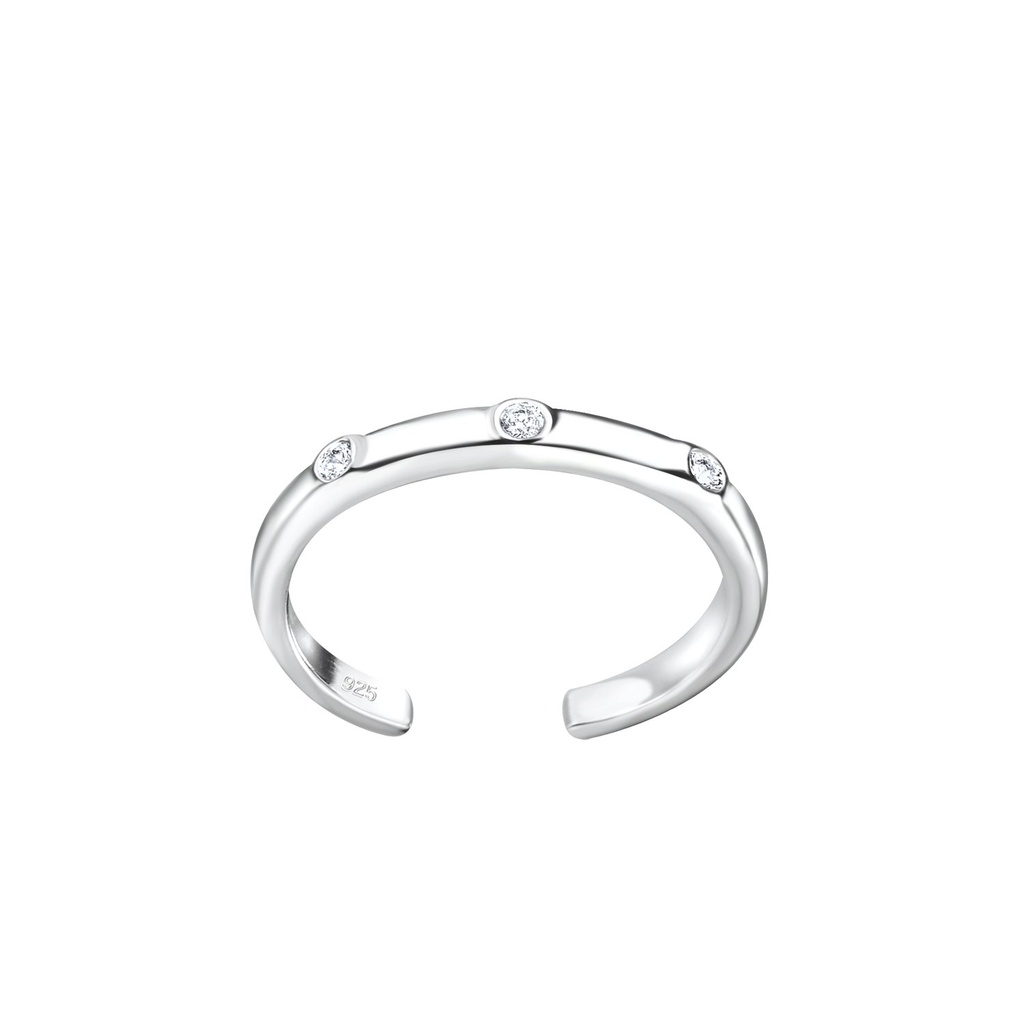 Bague d'orteil en argent zircon