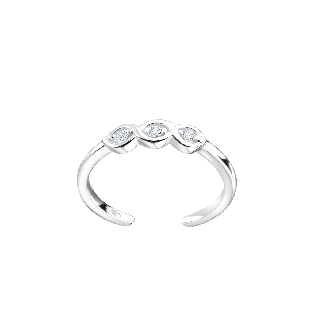 [10010499] Silver Cubic Zirconia Toe Ring