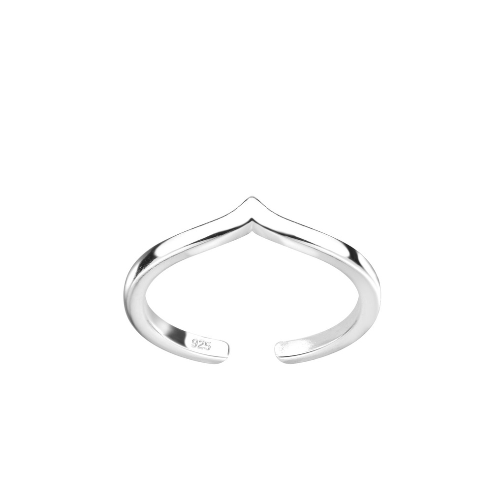[10010397] Silver Chevron Toe Ring