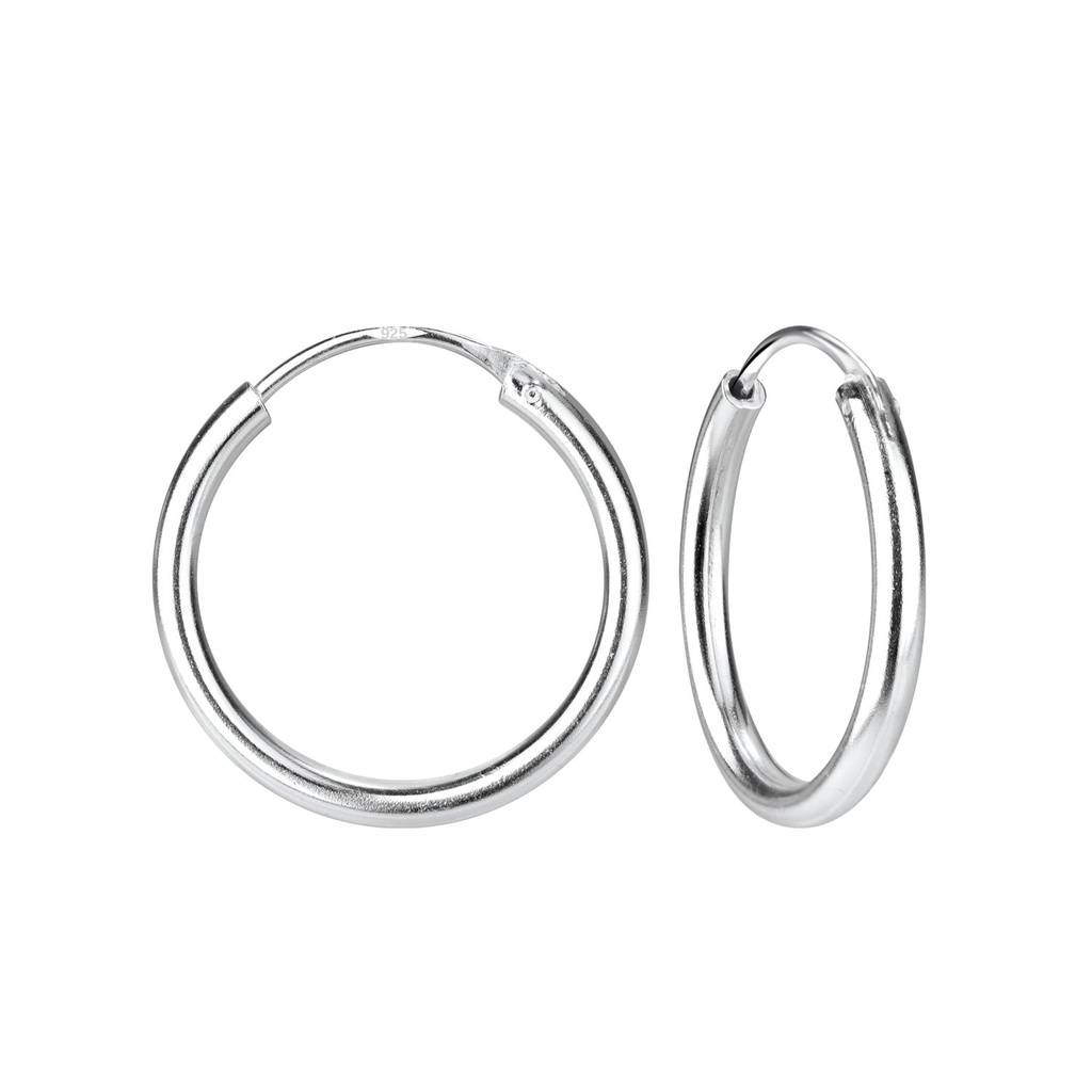 [10005920] 20mm Silver Thick Hoop Earrings
