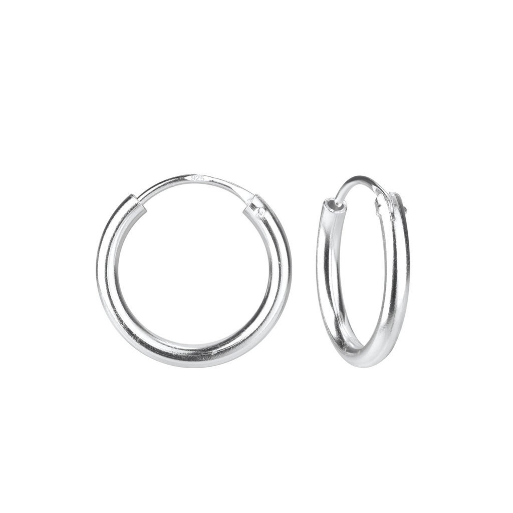 [10005919] 16mm Silver Thick Hoop Earrings
