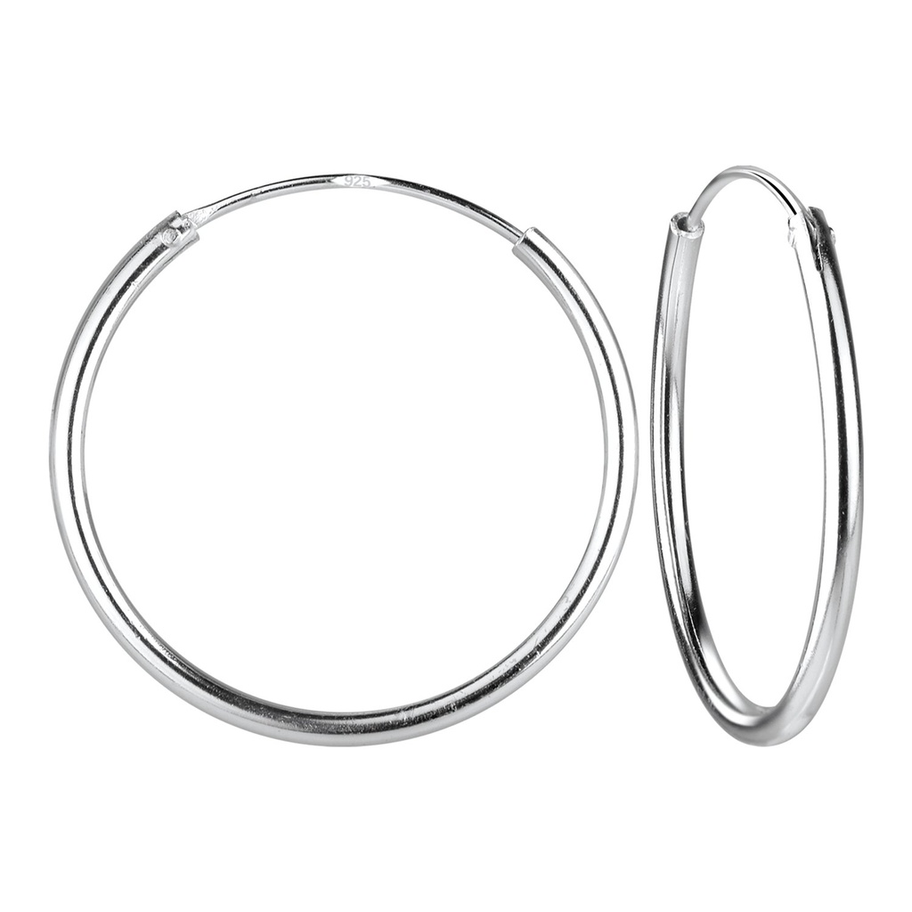 [10005917] 25mm Silver Hoop Earrings