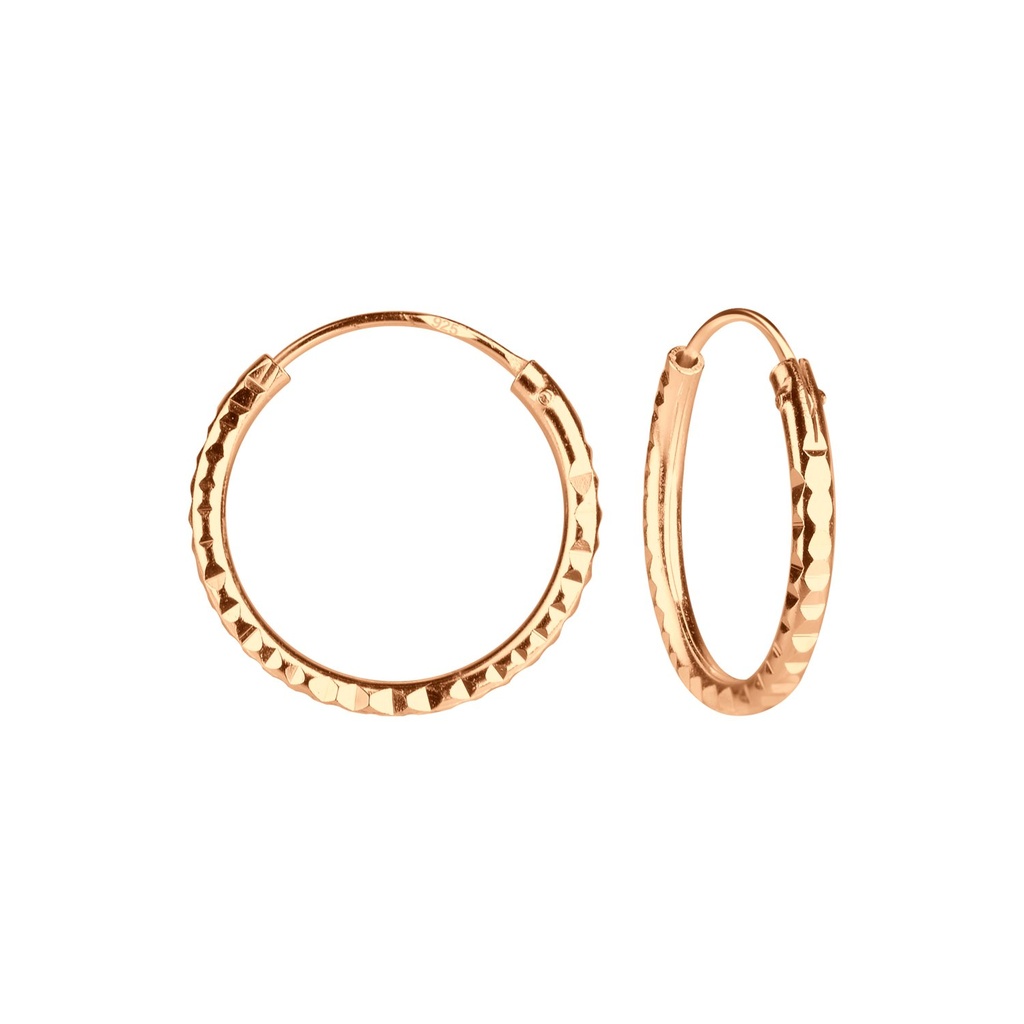 [10008864] 16mm Silver Diamond Cut Hoops