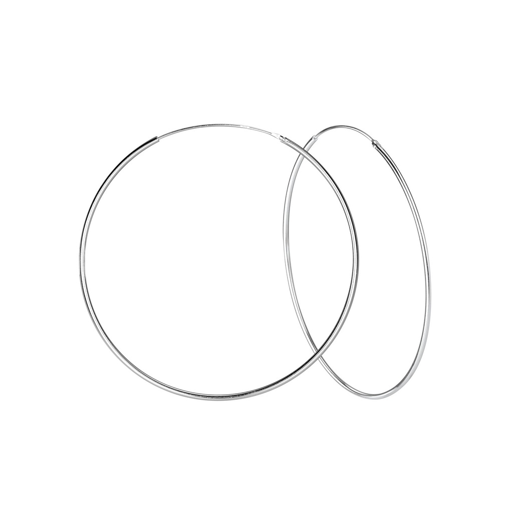 [10005925] 60mm Silver Hoop Earrings