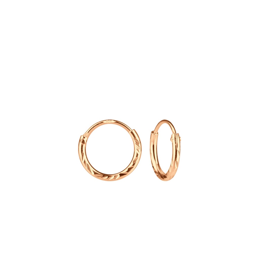 [10008065] 10mm Silver Diamond Cut Hoop Earrings