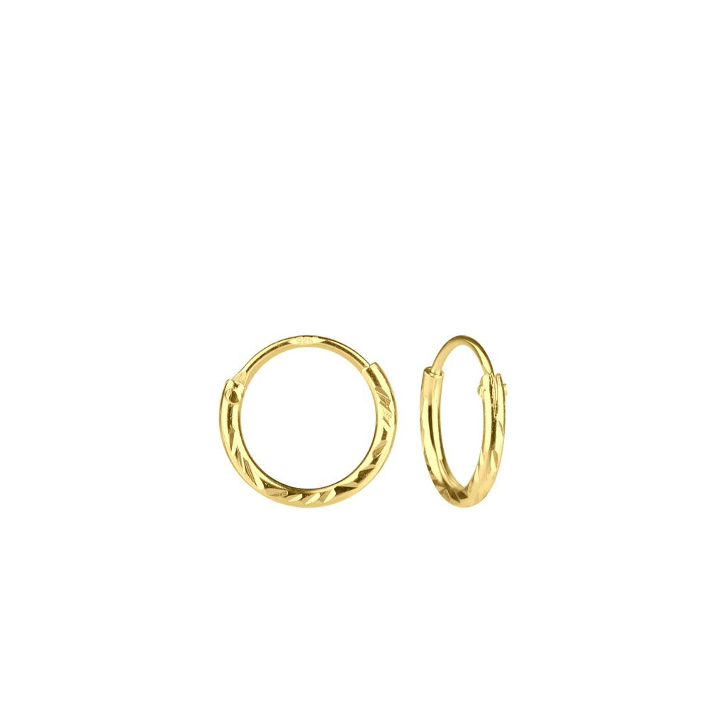 Créoles taille diamant en argent 10 mm