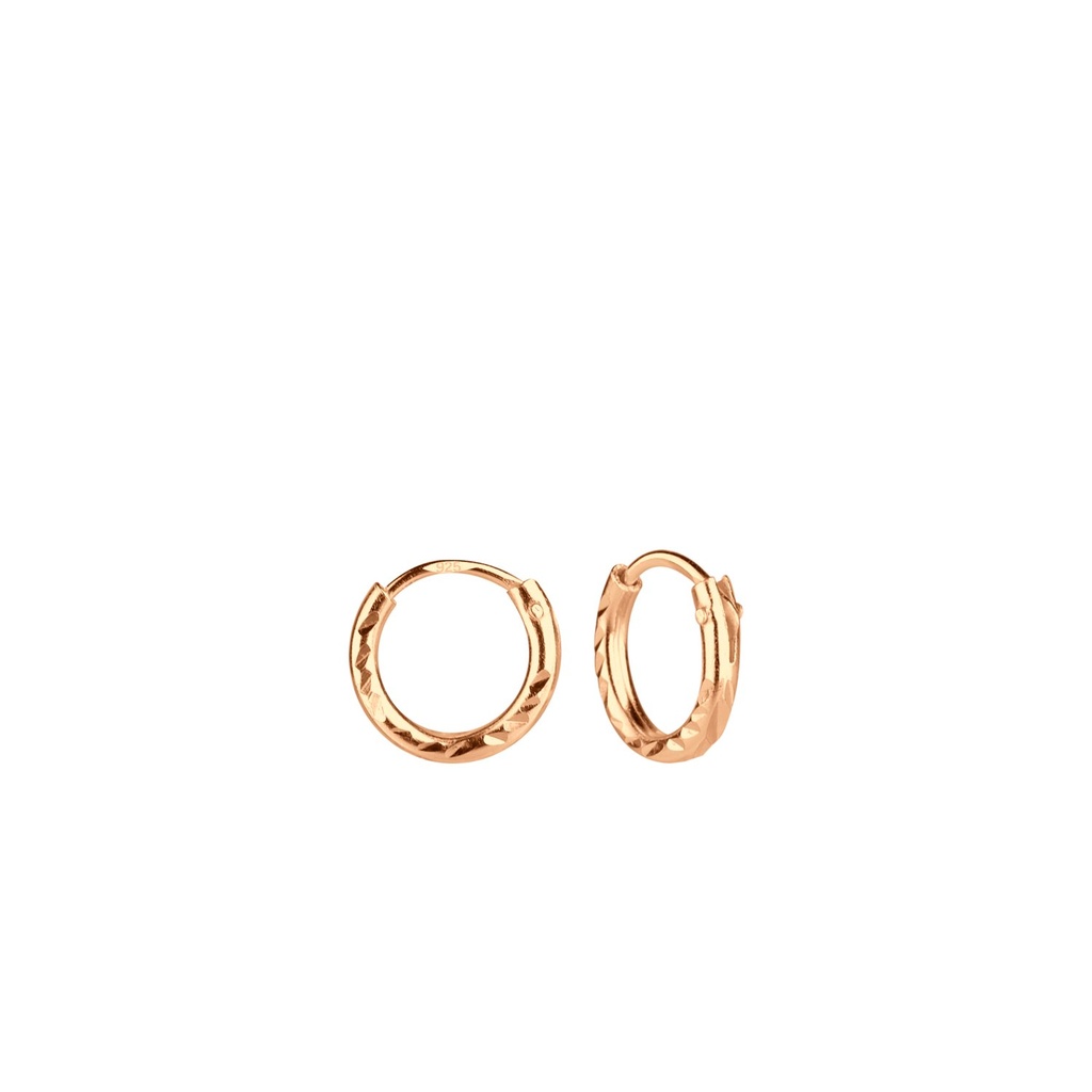 8mm Silver Diamond Cut Hoop Earrings
