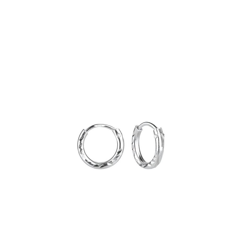 Créoles taille diamant en argent 8 mm