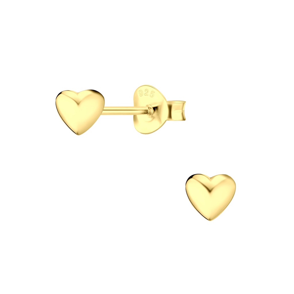 Puces d'oreilles cœur en argent