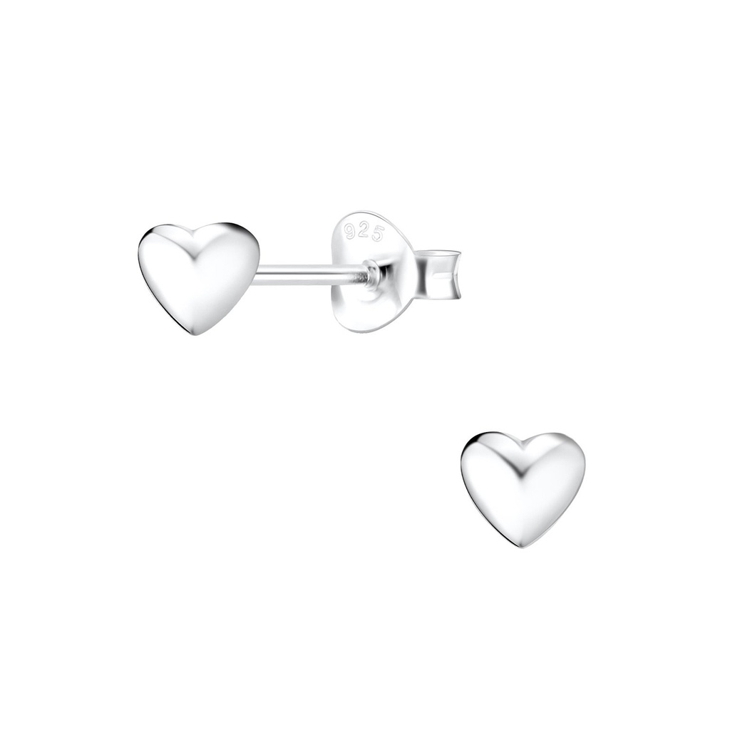 Puces d'oreilles cœur en argent